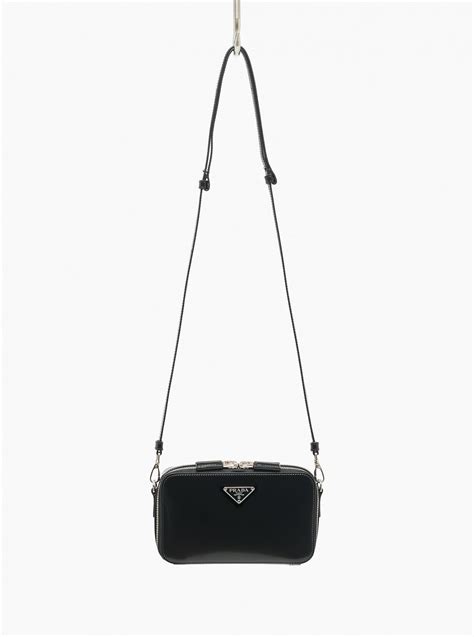 prada brique brushed leather bag|Prada Brique Brushed Leather Bag With Triangle Motif.